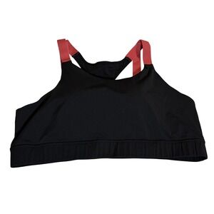 NWOT Walk Pop Women Black Dusty Pink Sports Bra Size 3X Strappy Removable Padded
